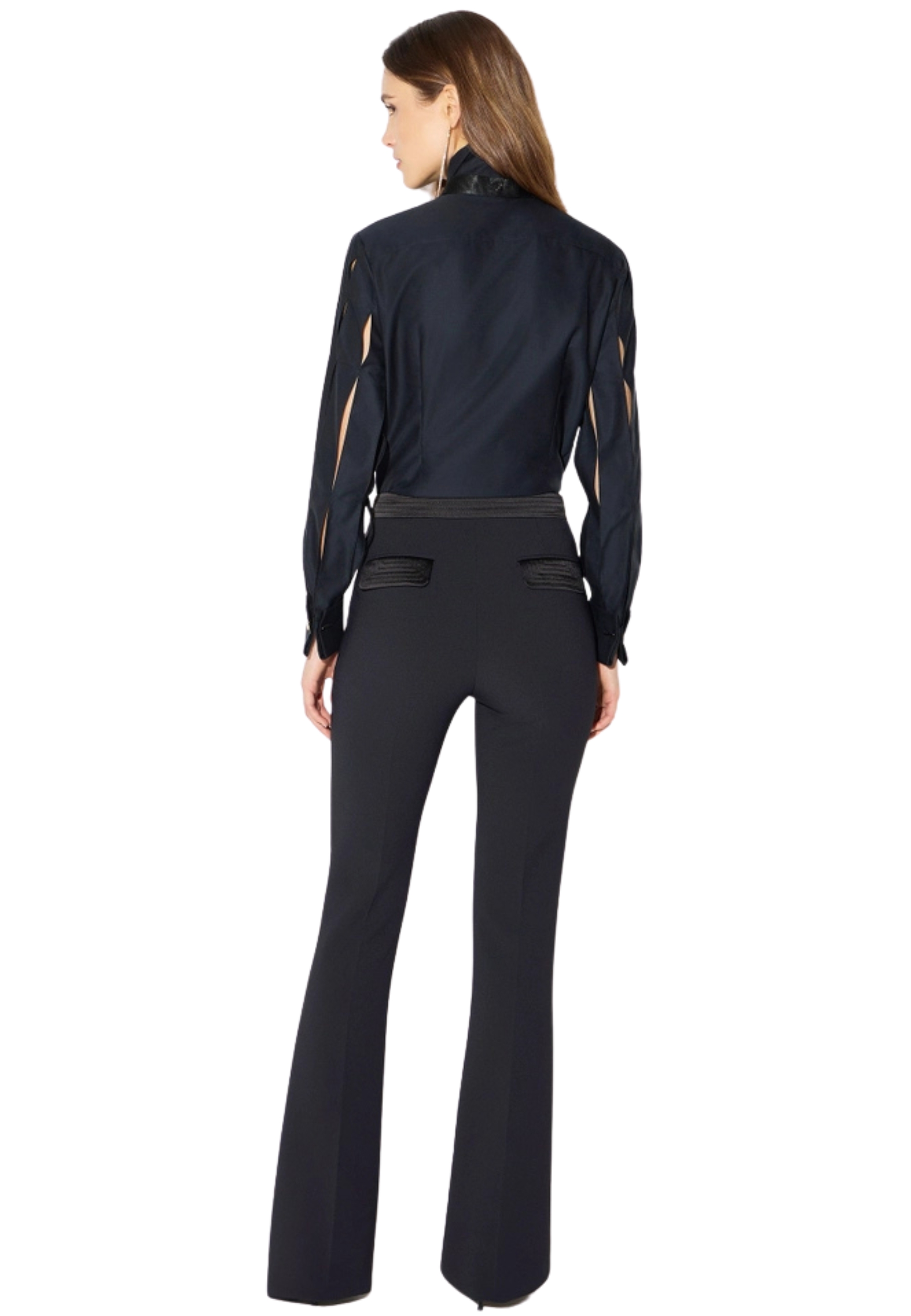 Trousers en doble tramo y satin crêpe Elisabetta Franchi