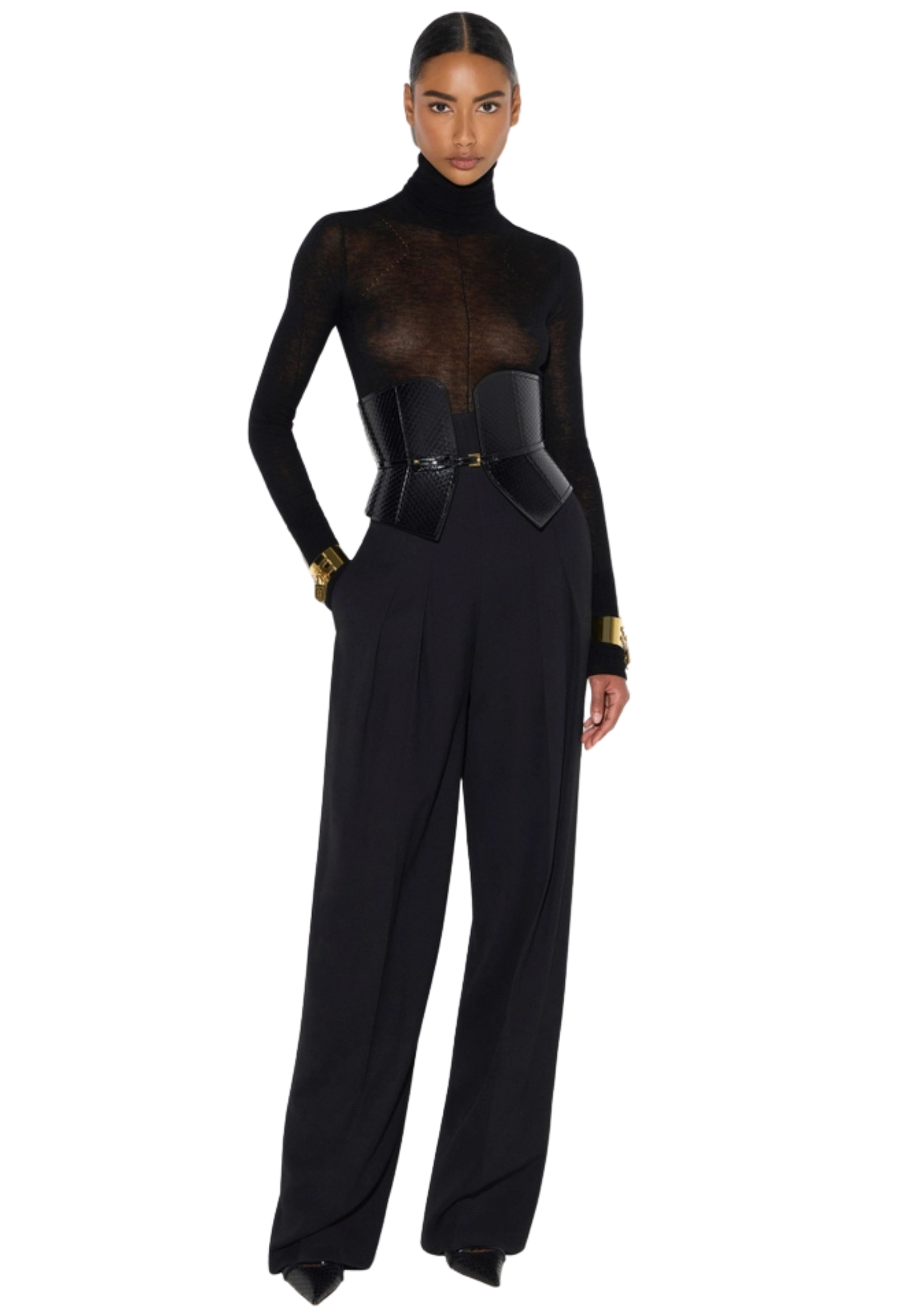 Pantalones Elisabetta Franchi en gabardina líquido