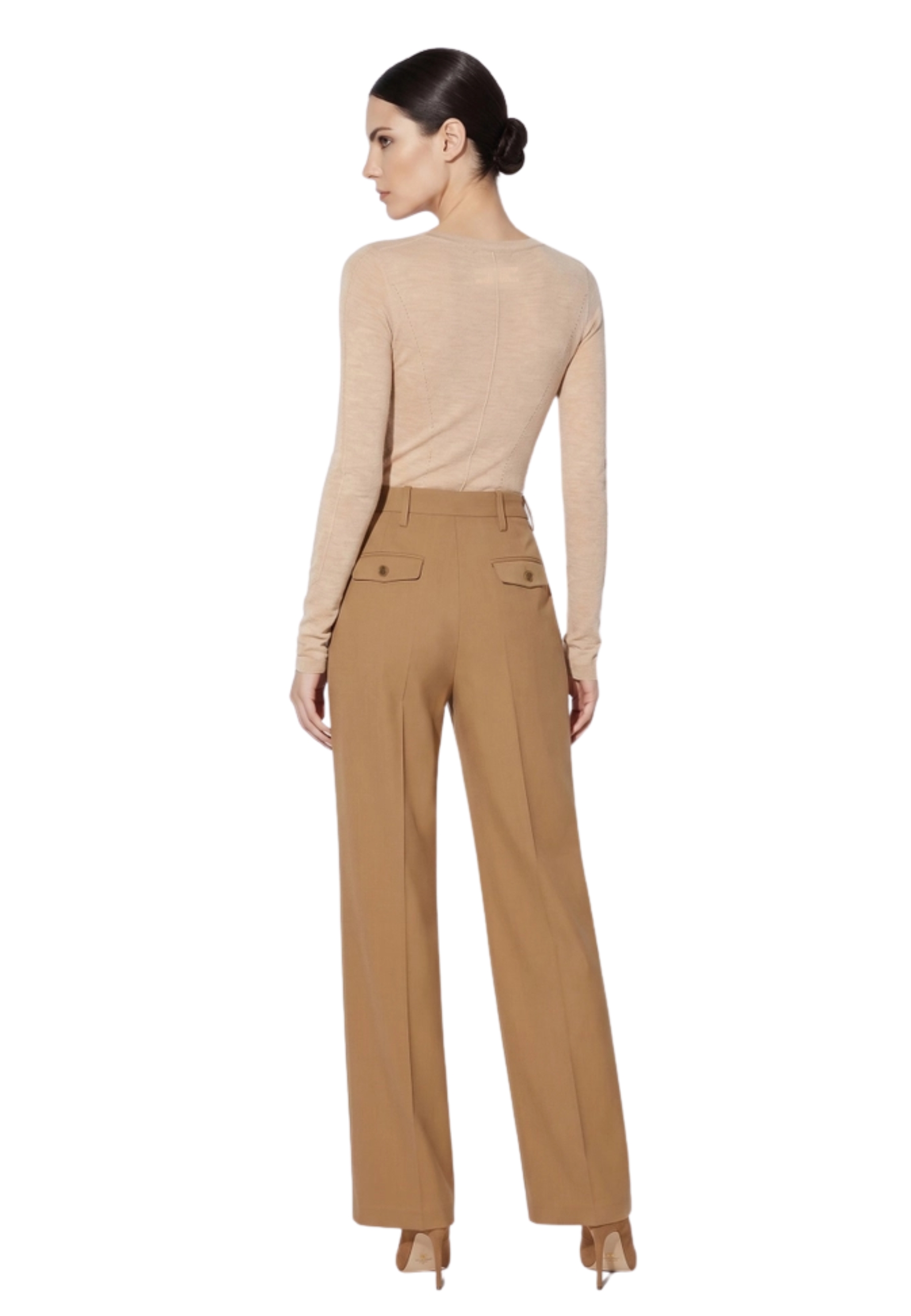 Hosen in Gabardina Elisabetta Franchi Flüssigkeit