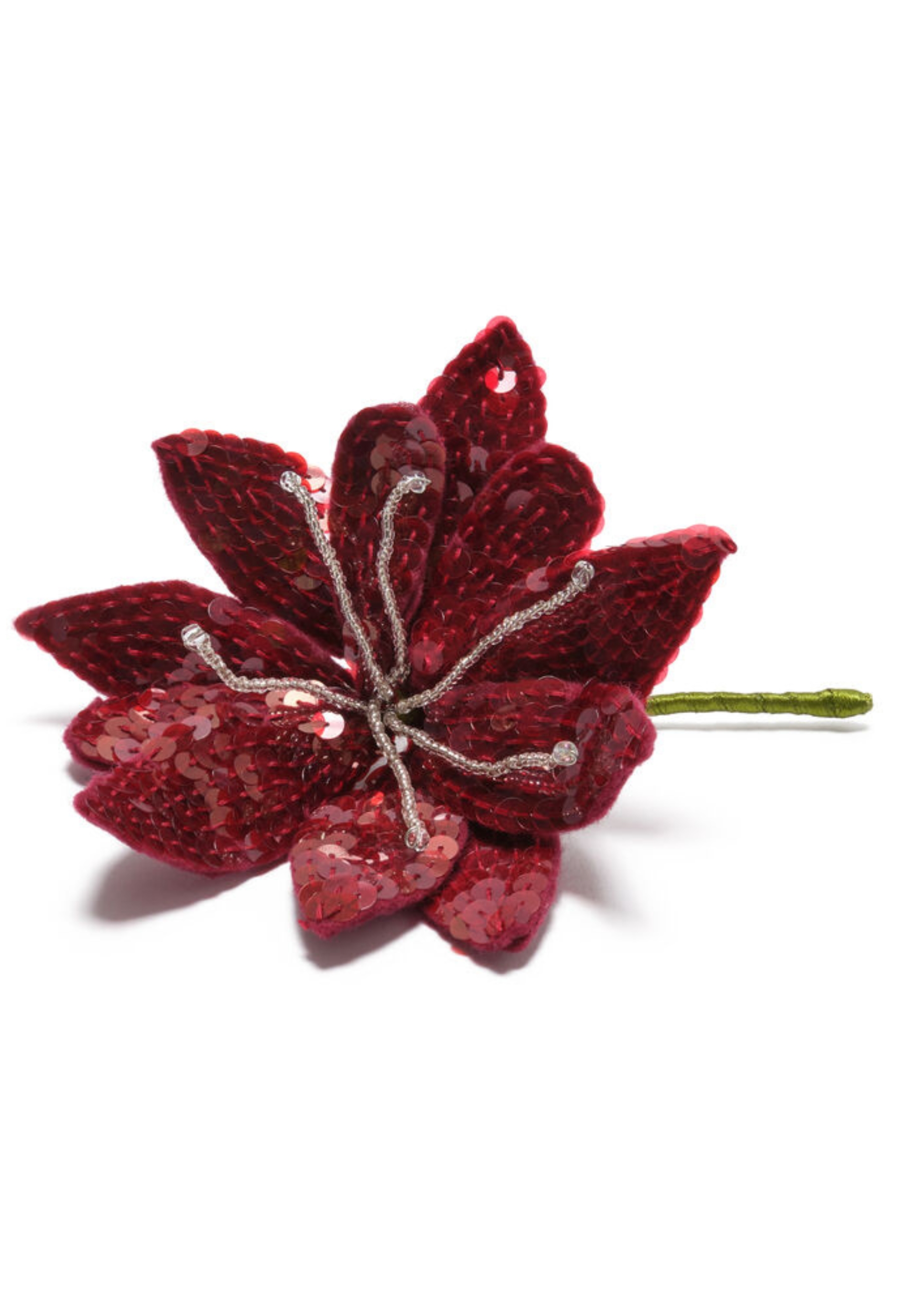 precious flower brooch Maliparmi red