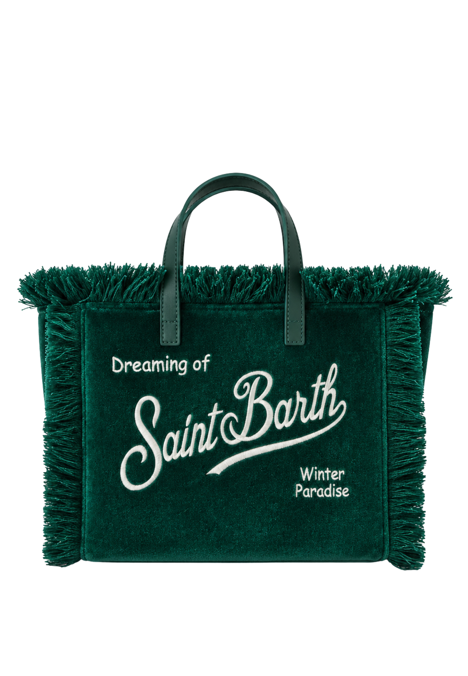 mini bolsa verde Saint Barth con correa de hombro
