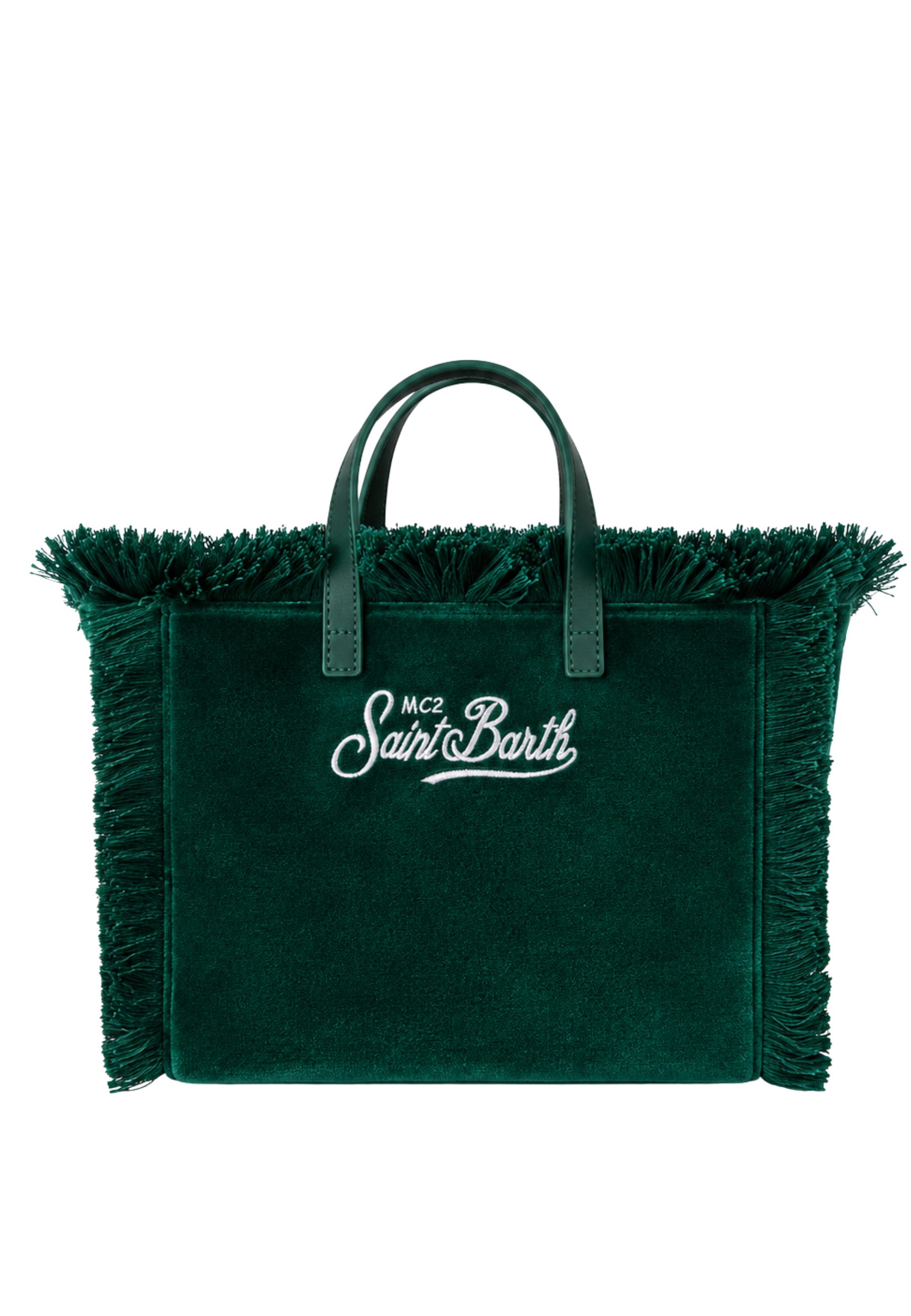 mini bolsa verde Saint Barth con correa de hombro