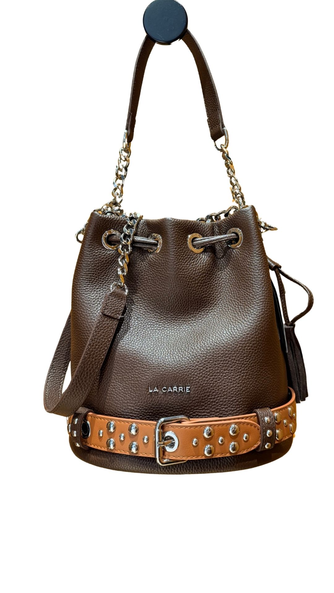 Bolsa de mujeres Lacarrie cubo de la puerta trasera de cuero nn67l33