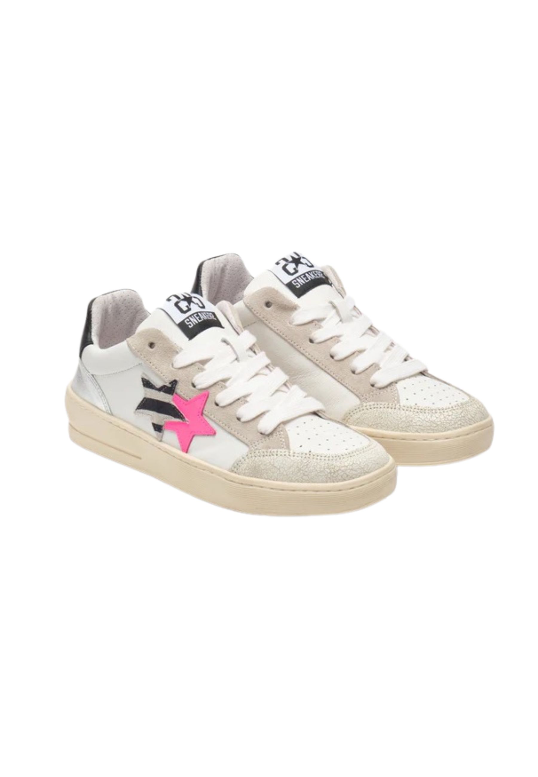 Sneakers Donna 2-star New Star Fucsia e zebra 