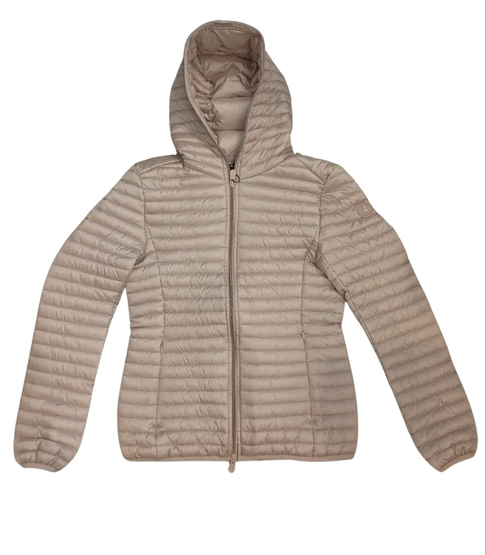 Long jacket with hood Woman Save The Duck dawa Khaki Brown