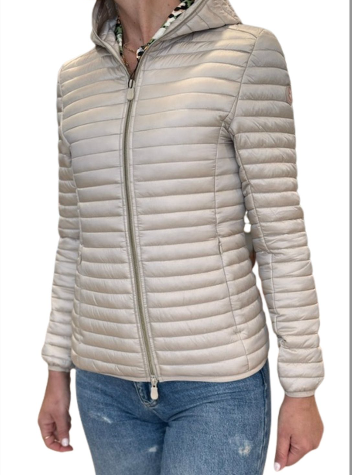 100 grams jacket with hood Woman Save The Duck alexa Sand Beige