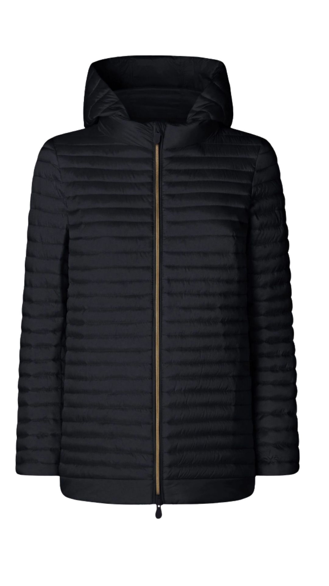 100 grams long jacket with hood Woman Save The Duck Blue Black