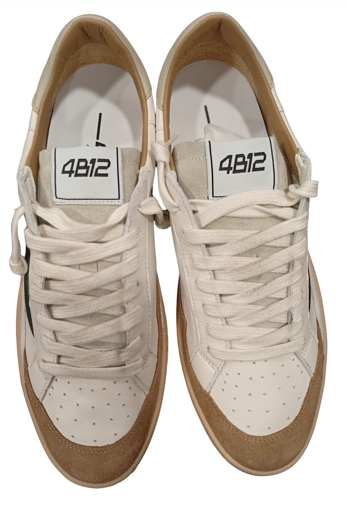 Men's Leather Sneakers 4b12 Playnew Beige Ice