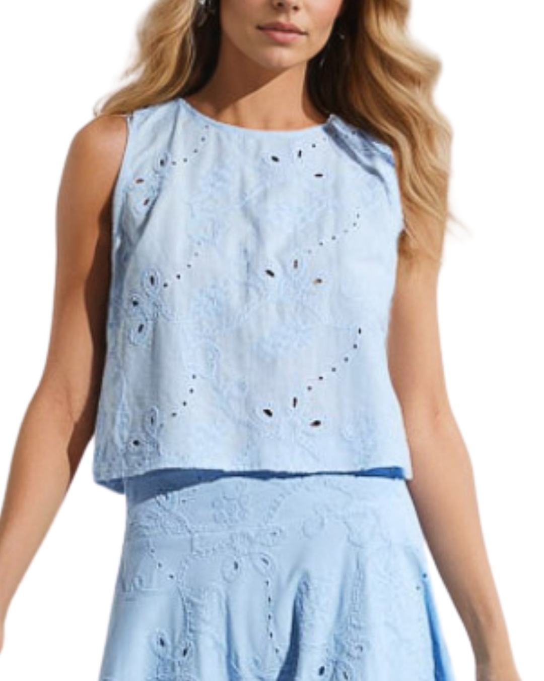 Goa Goa Top Vrouwen Cyra Cotton Met Borduren Licht Blauw Elegant 15104193/417