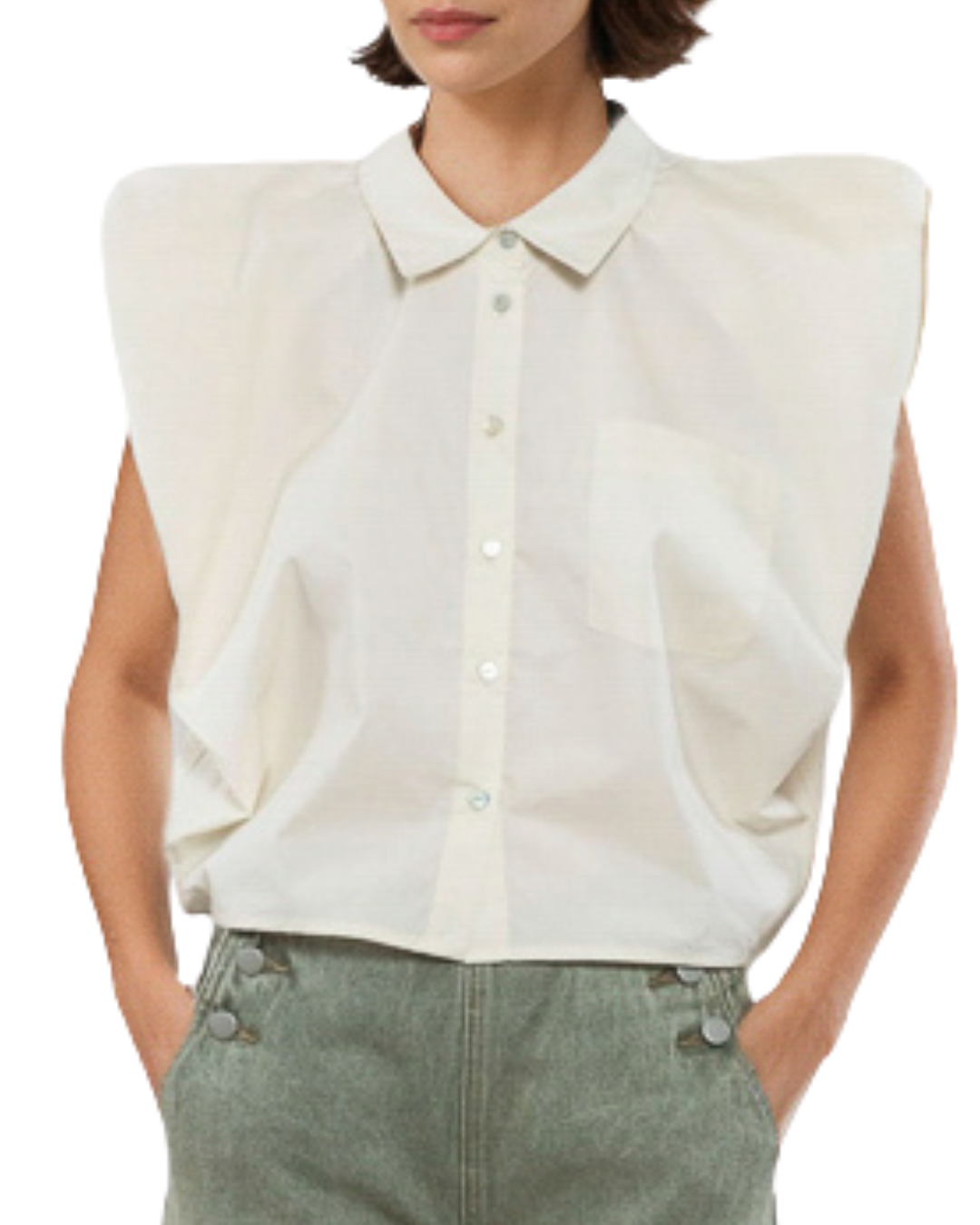 Goa Goa Noelia Shirt Cropped Light Brown Sleeveless 15204215\274