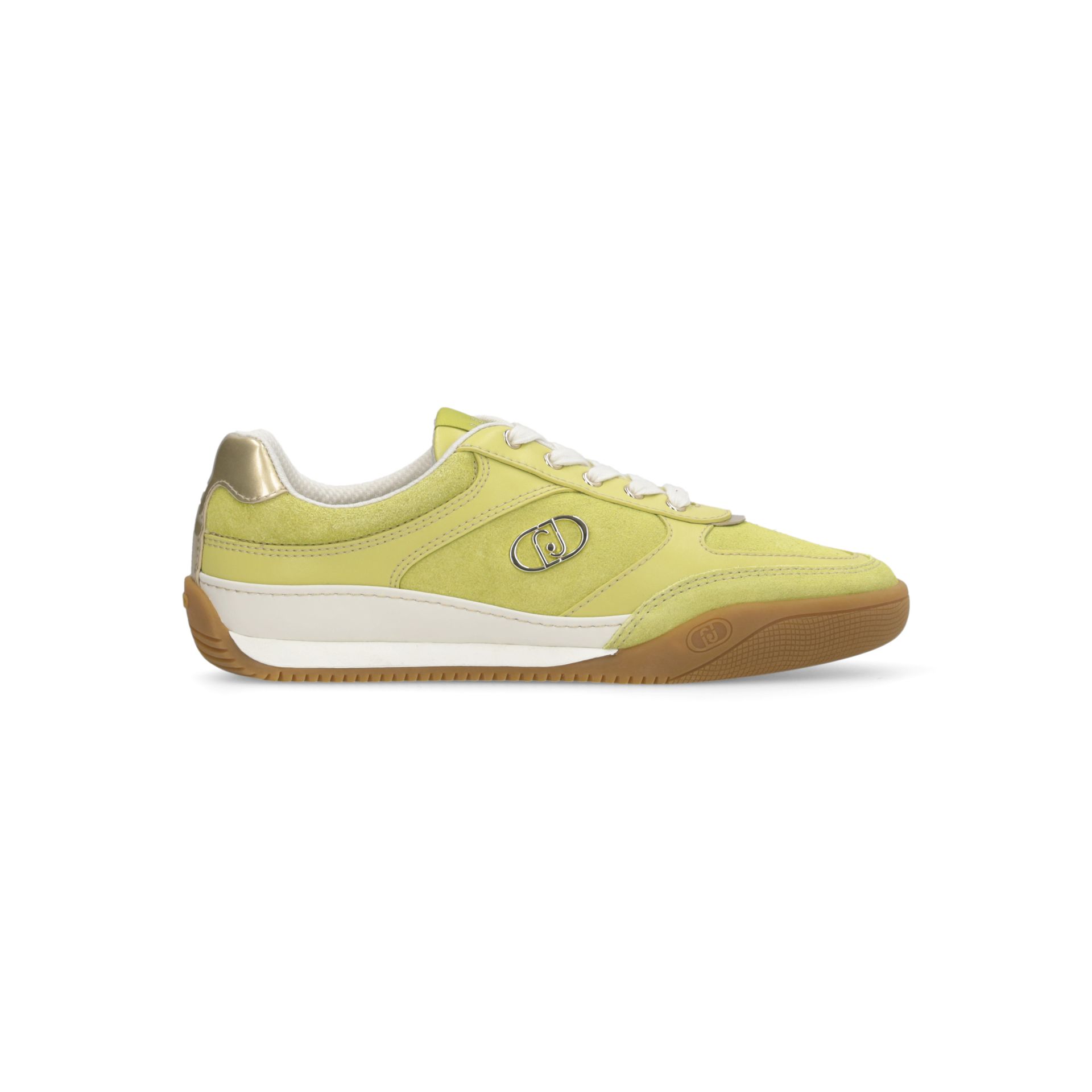 Liu Jo Damen Sneakers Lewis 01 in Suede und Leder mit Monogram Logo und Lime Bicolor Sole