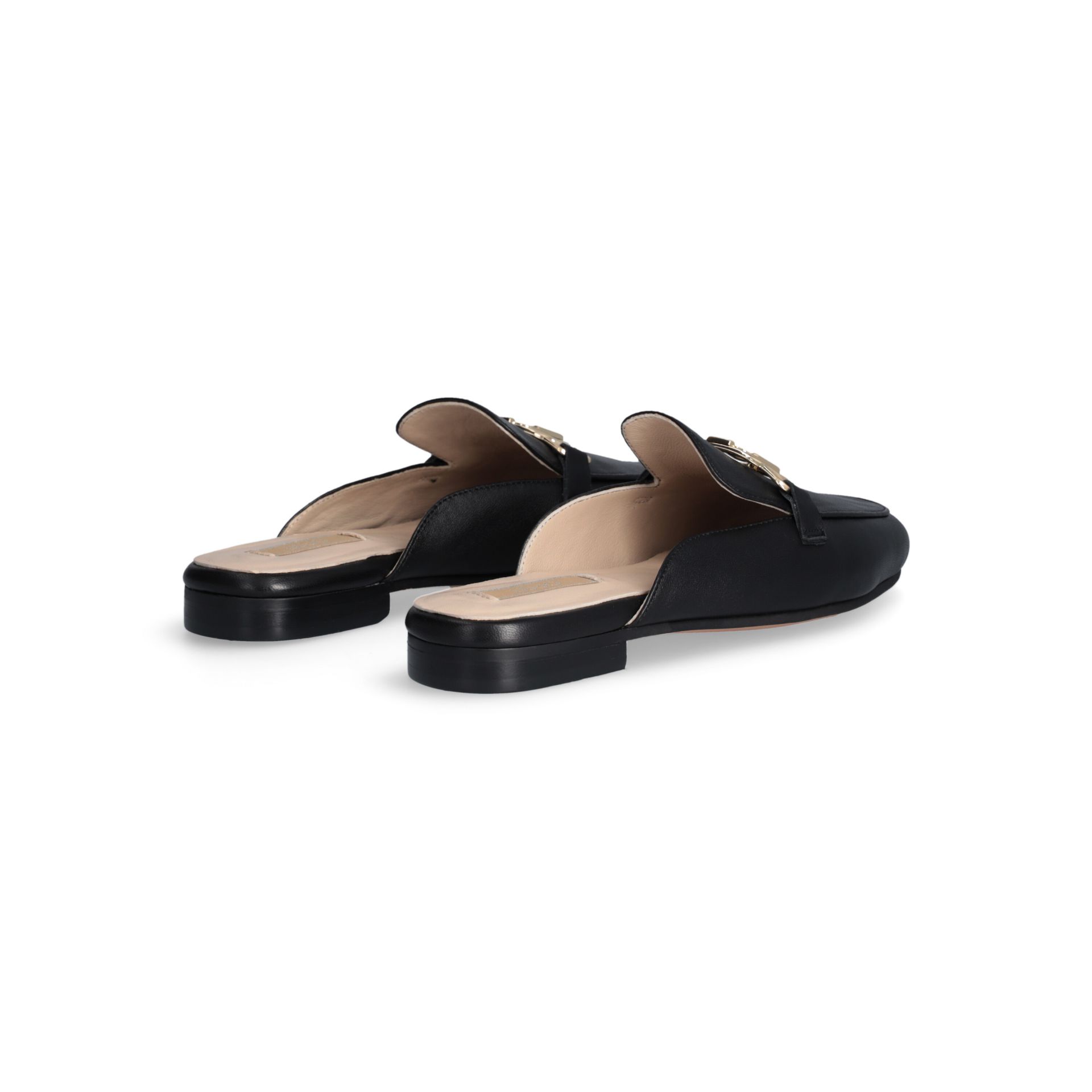 Liu Jo Black Emel Leather Nappa slips met metalen sluiting en logo