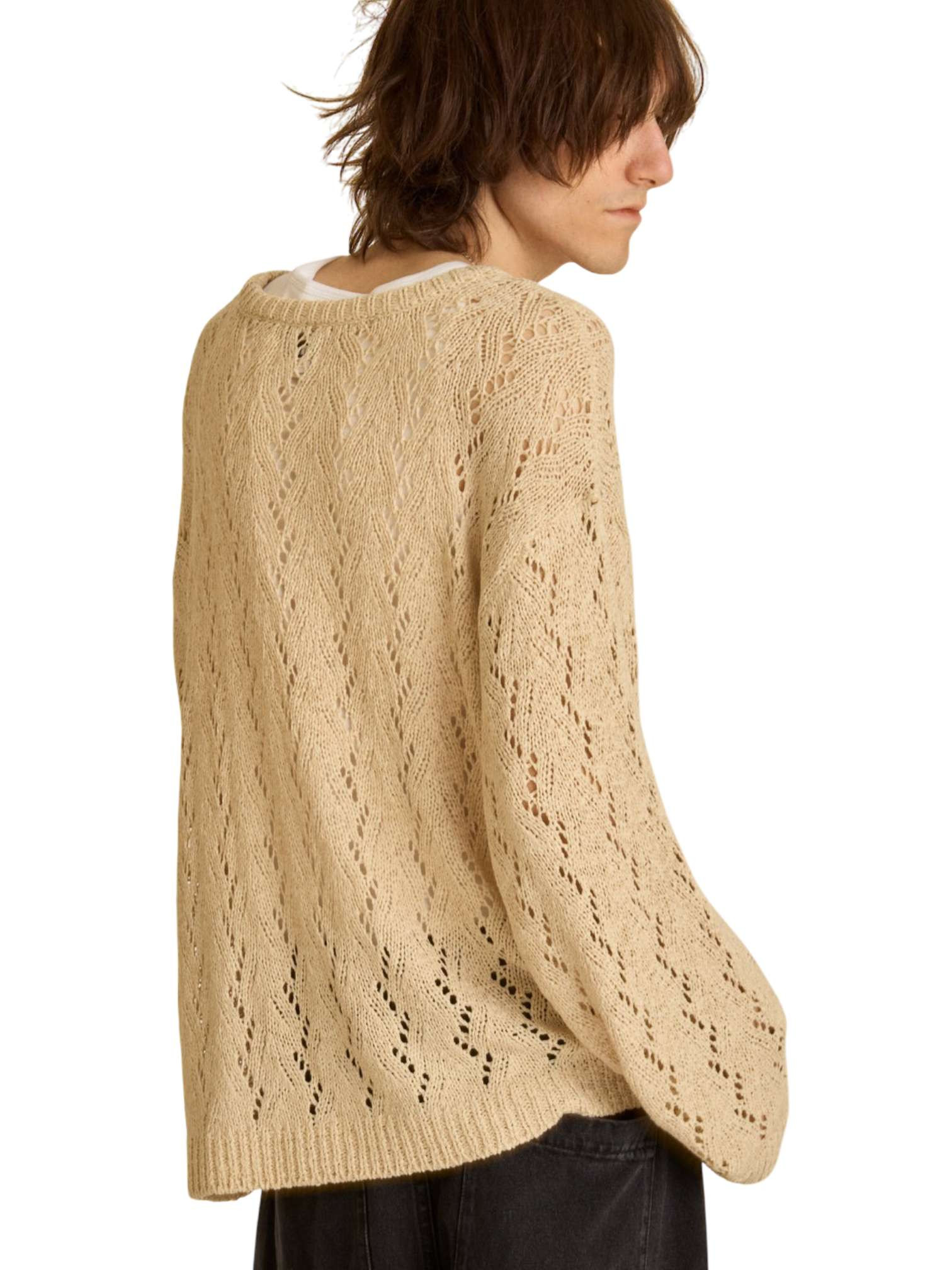 Obey Shimoda Band Garn Pullover Häkel Licht - natürlich