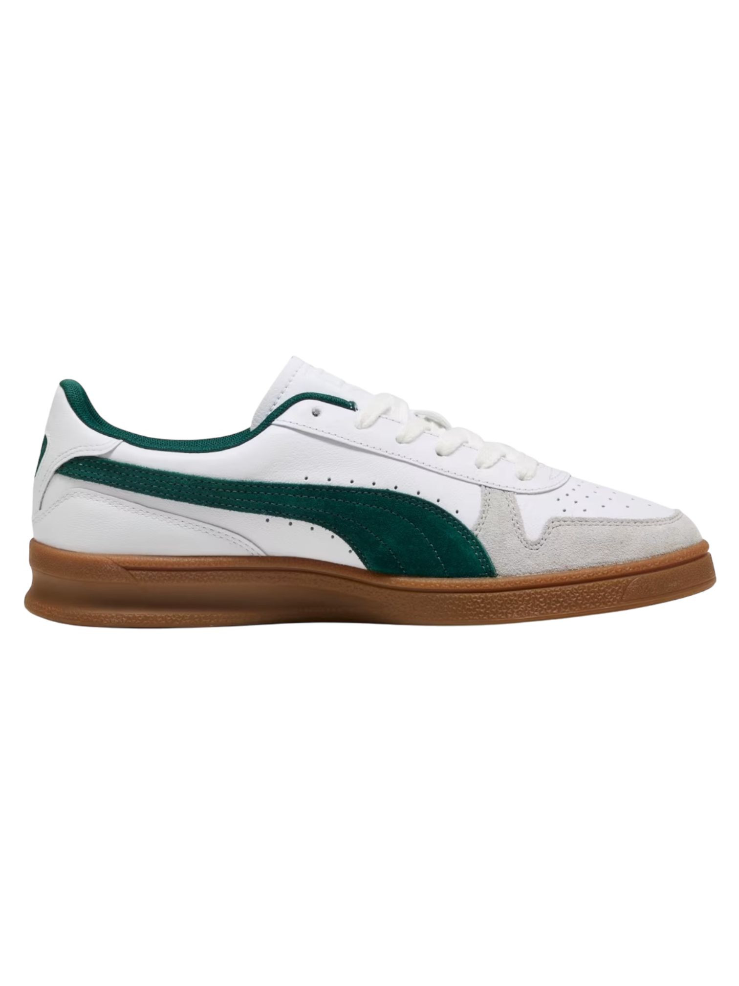 Puma Indoor Low Leather Sneakers - White/Dark mirtle/gum