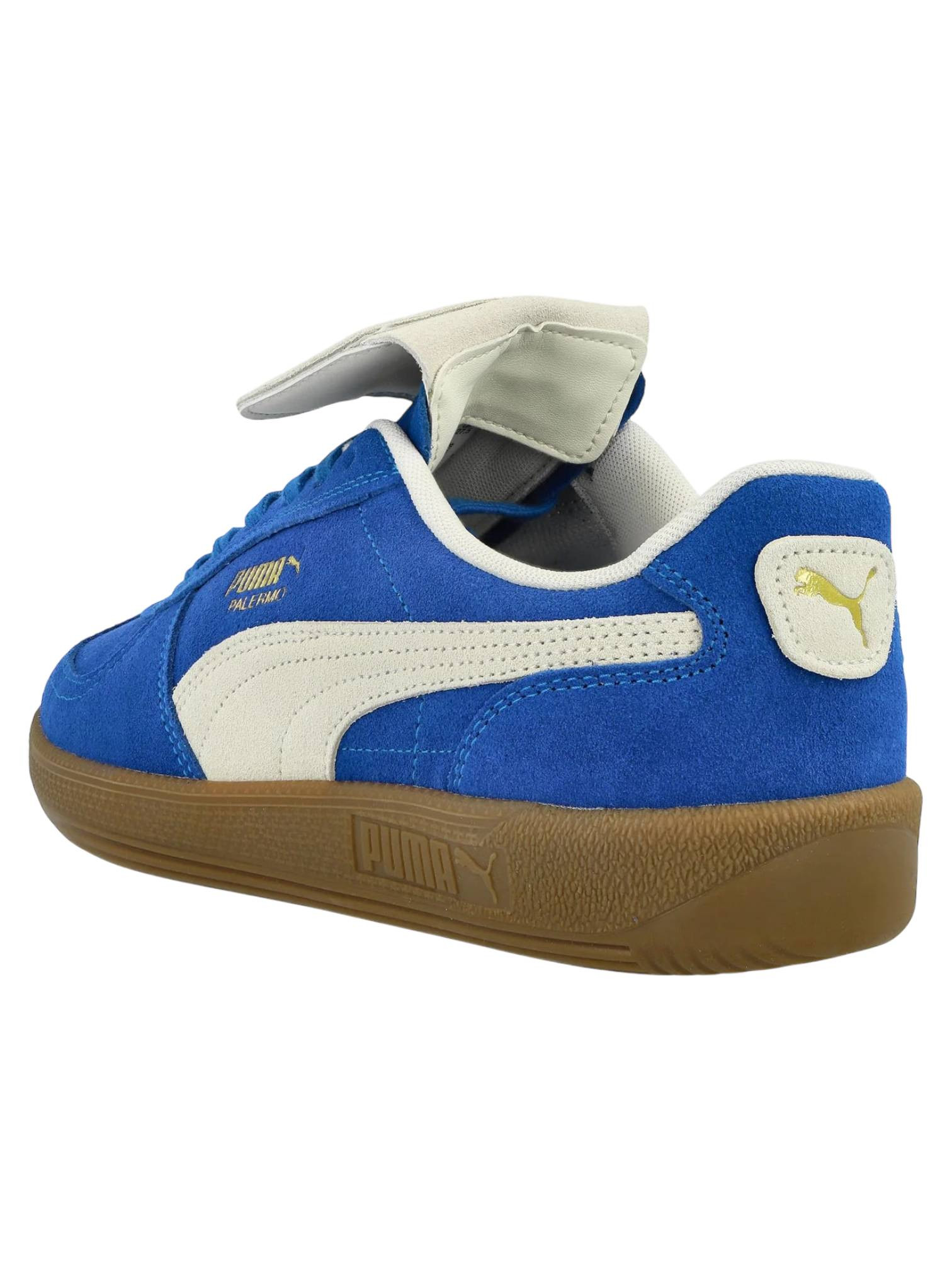 Puma Palermo Vintage premium suede low leather sneakers - Vivid Blue/Warm white