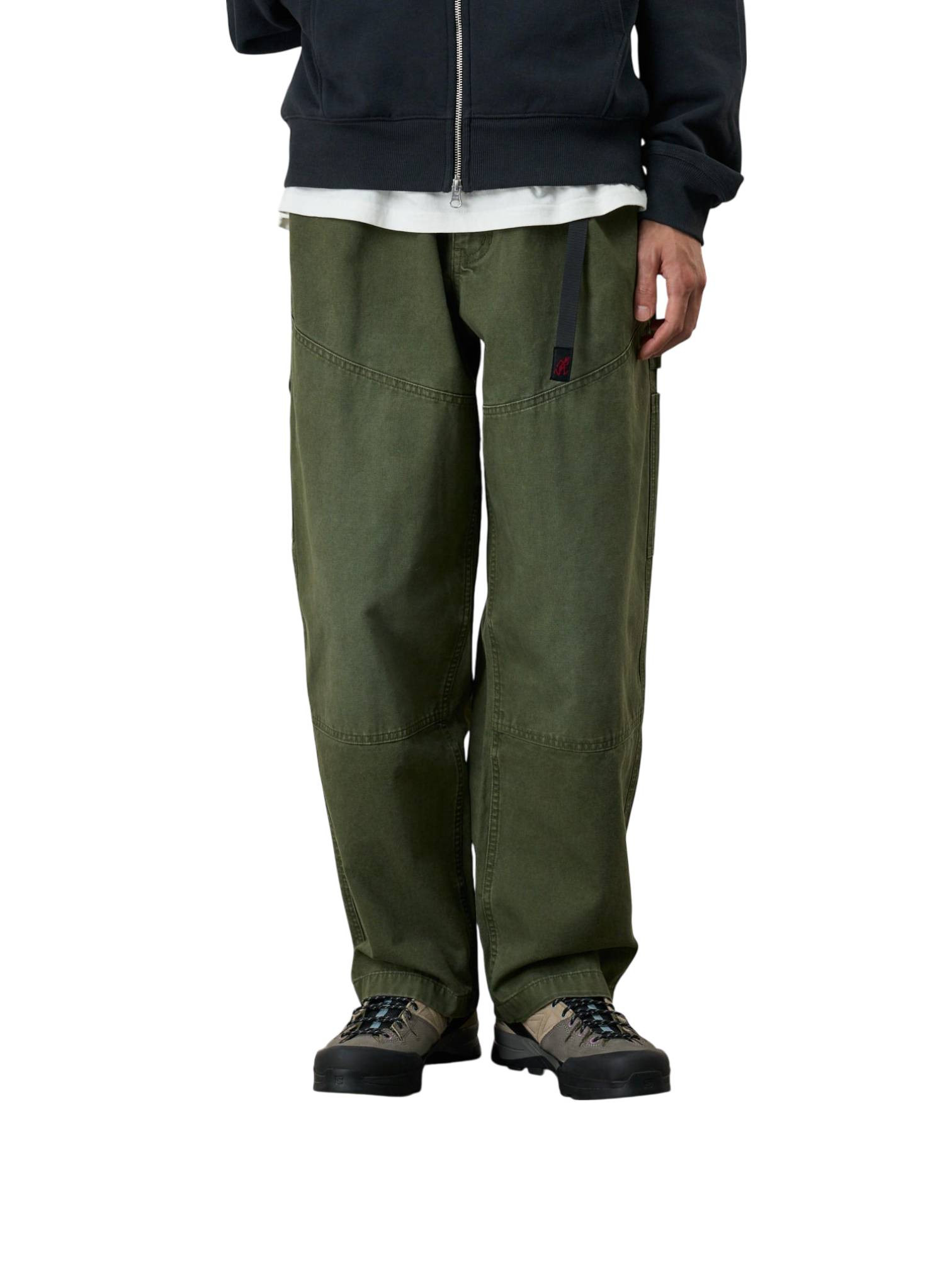 Gramicci Taos broek rechte been in canvas met ingebouwde riem - mos groen