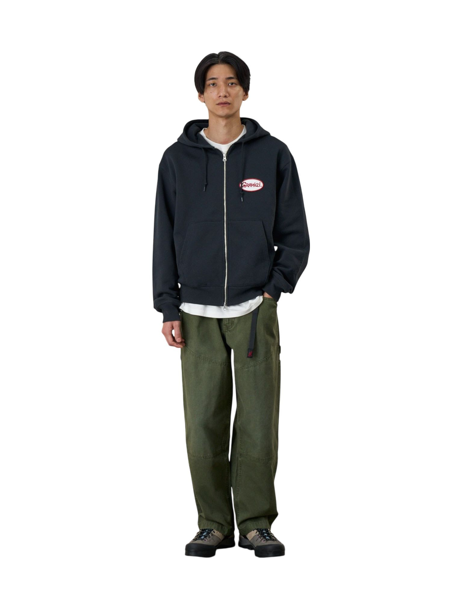 Gramicci Taos broek rechte been in canvas met ingebouwde riem - mos groen