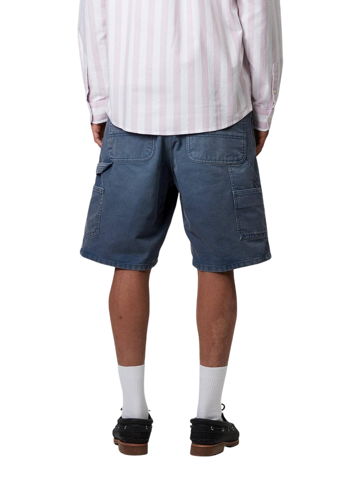 Carhartt Wip Pied court simple genou large en toile d'esclave - Dusky Blue pierre lavée