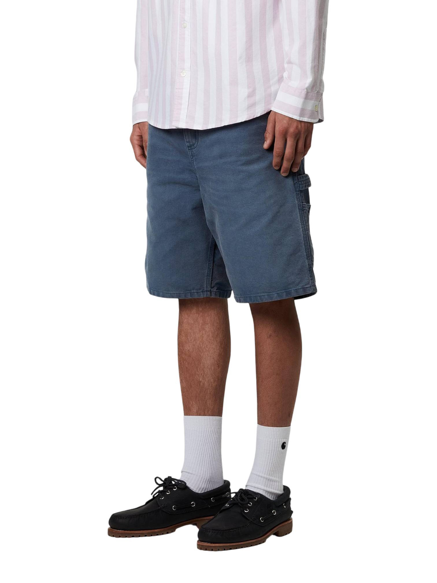 Carhartt Wip Pied court simple genou large en toile d'esclave - Dusky Blue pierre lavée