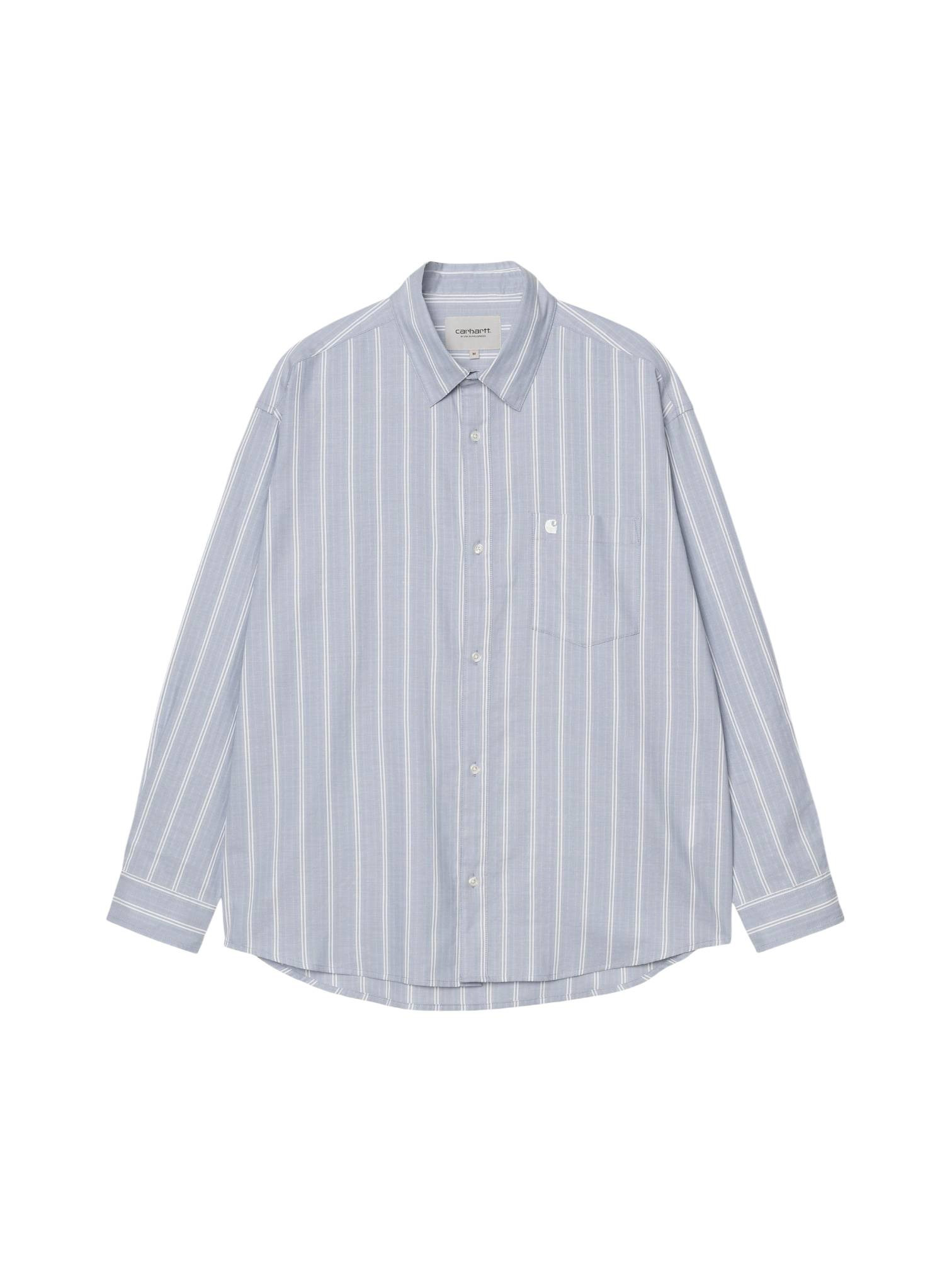 Carhartt Wip L/S Beale Shirt Striped Shirt Long Sleeves - Beale Stripe/Gentle Blue