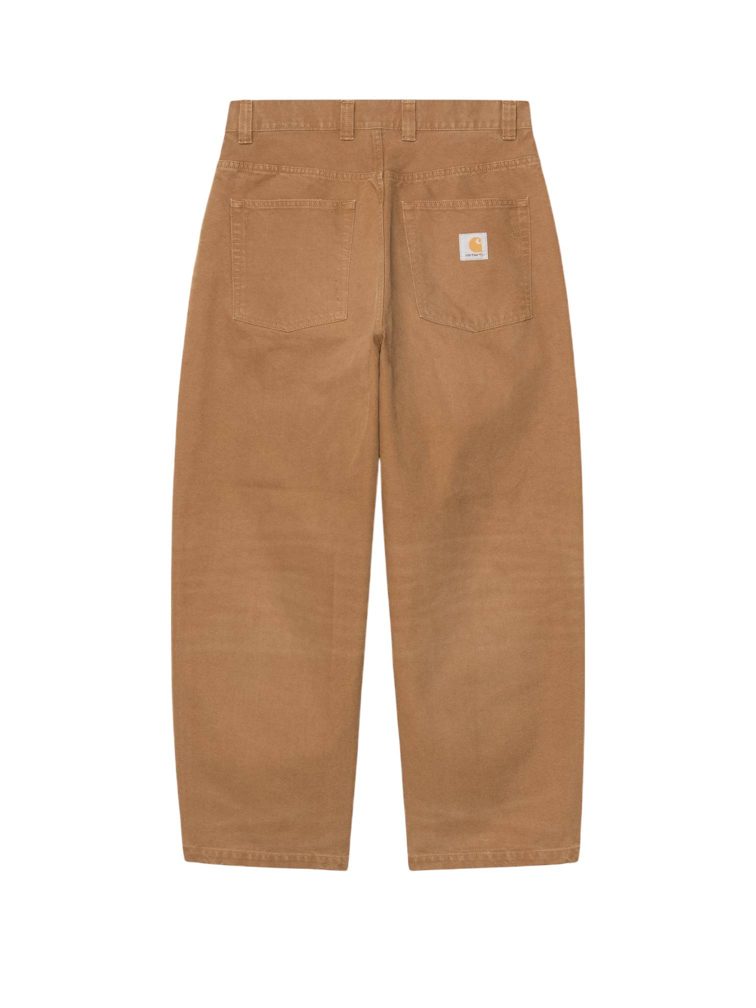 Carhartt Wip Pantalones Brandon pantalones vaqueros pierna ancha en tela rígida - Hamilton Brown molido lavado