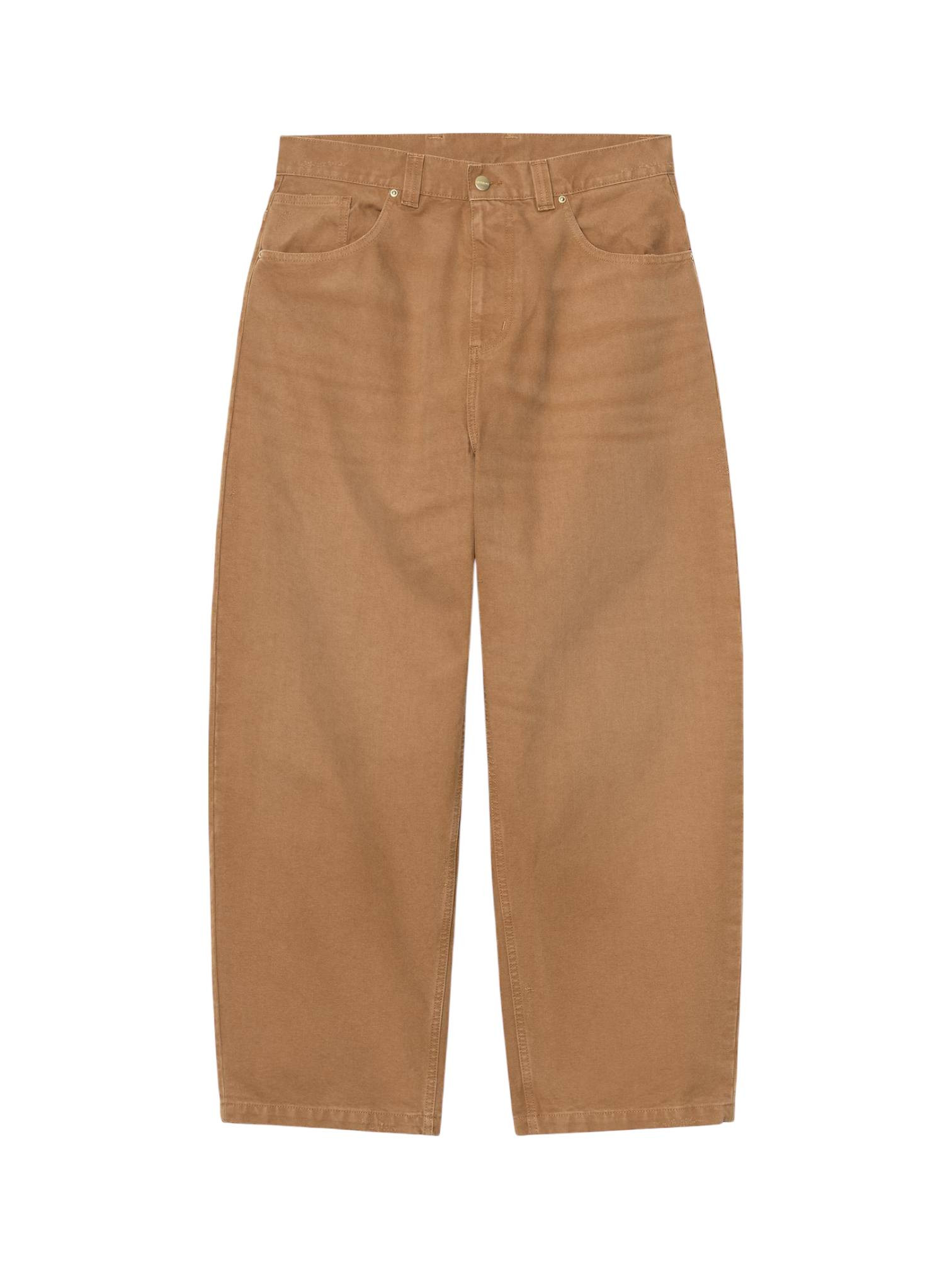 Carhartt Wip Pantalones Brandon pantalones vaqueros pierna ancha en tela rígida - Hamilton Brown molido lavado