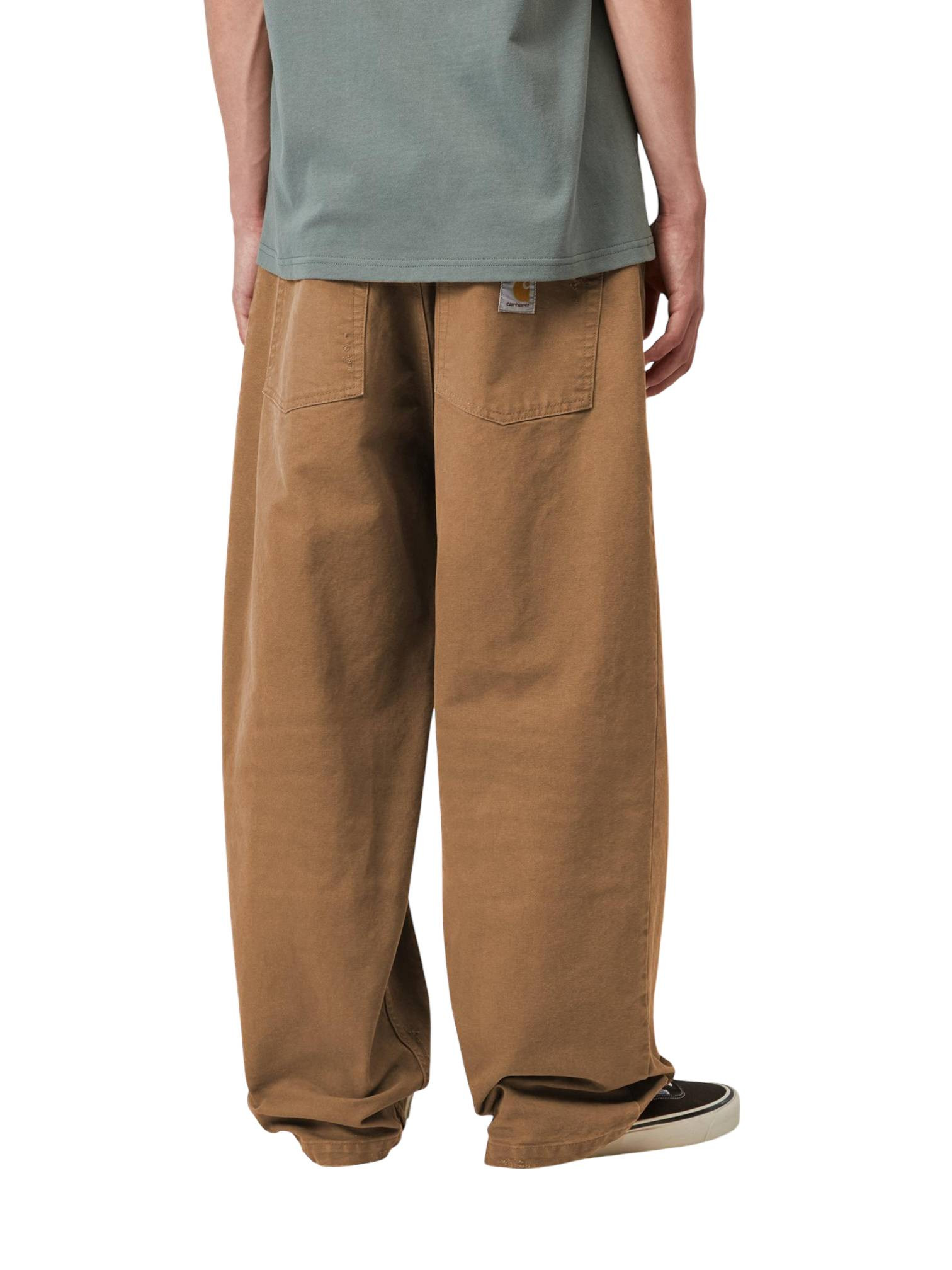 Carhartt Wip Pantalones Brandon pantalones vaqueros pierna ancha en tela rígida - Hamilton Brown molido lavado