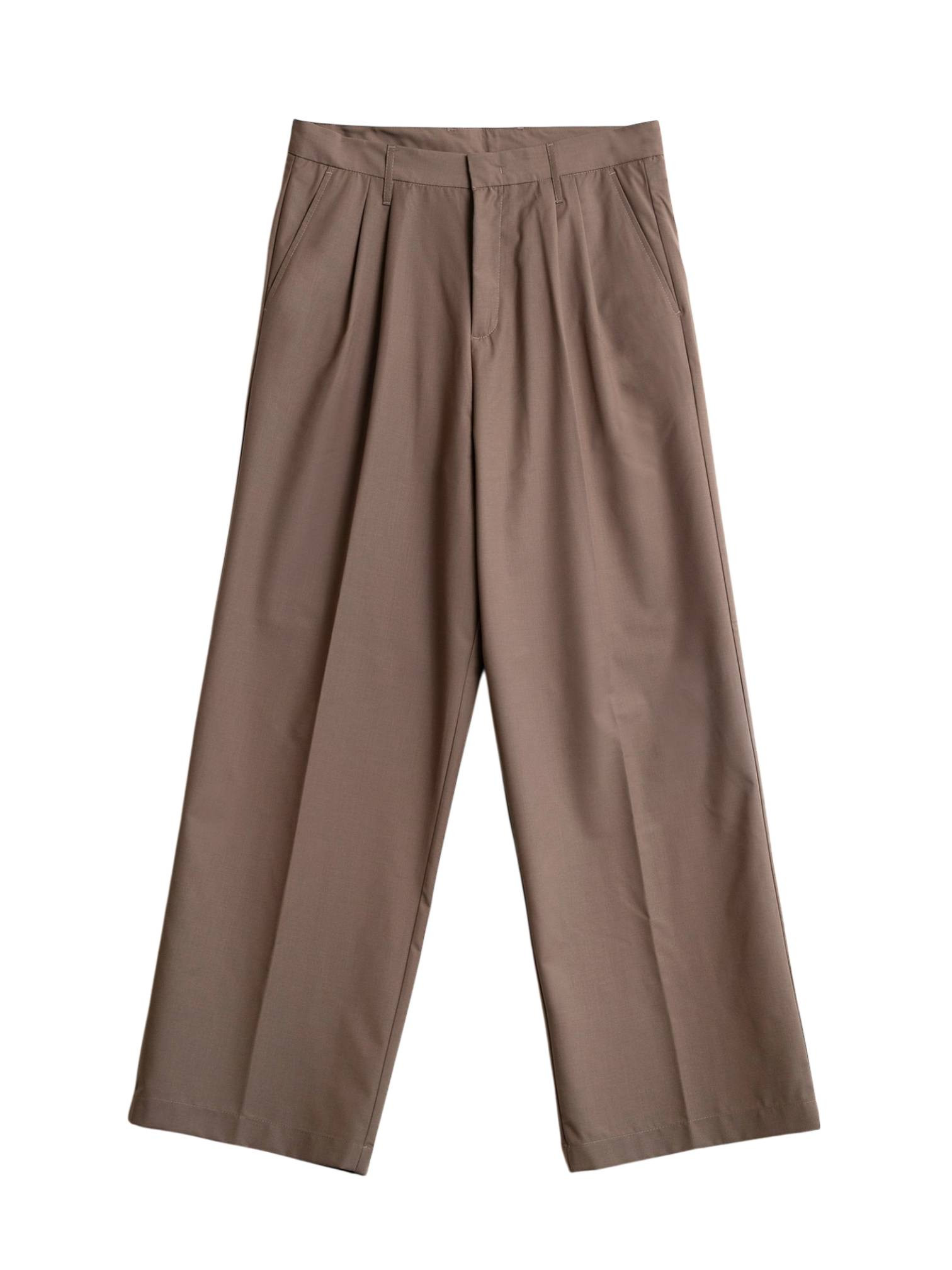 Wooden Shibuya pants pantaloni sartoriali gamba larga - Tortora