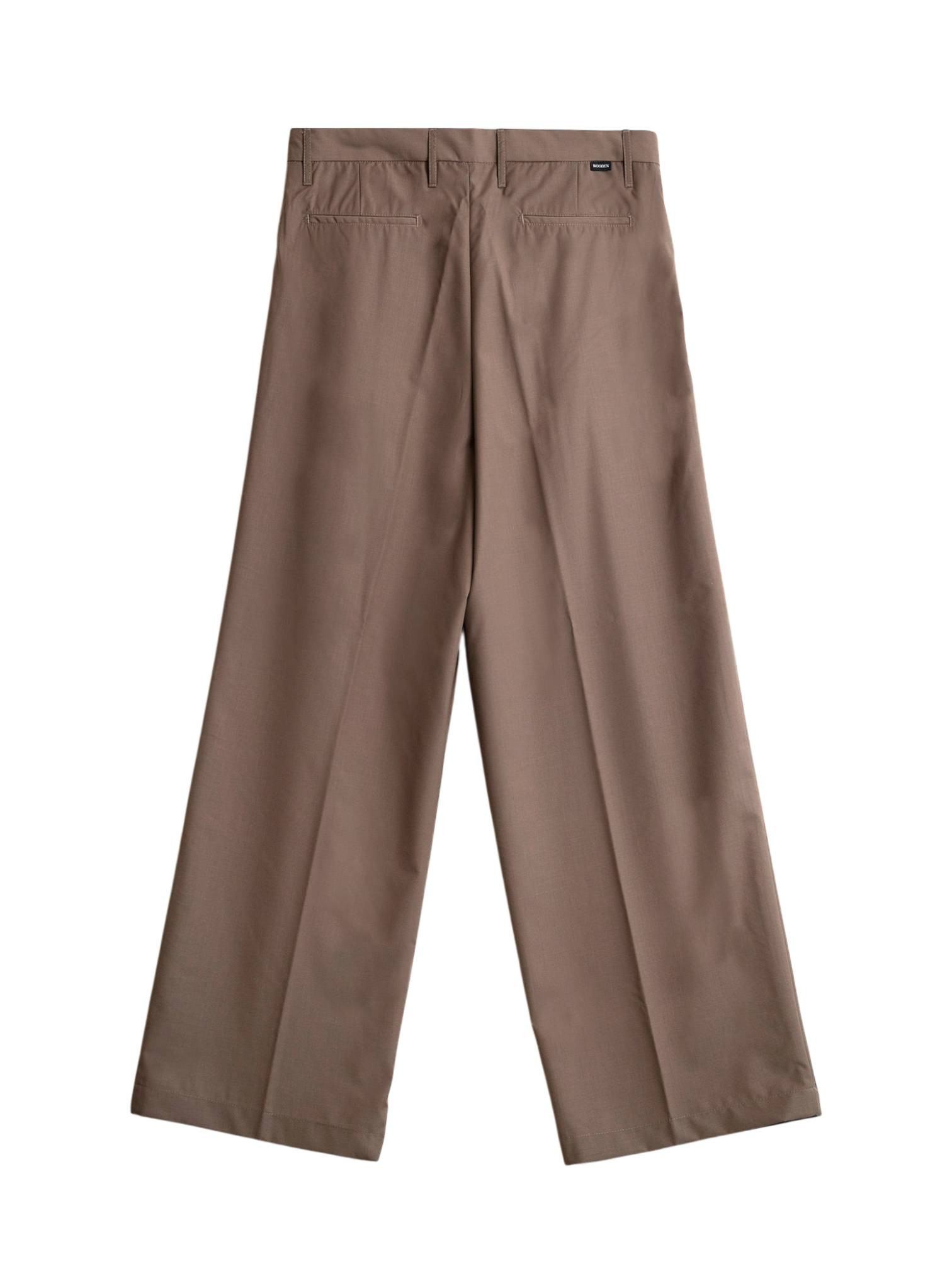 Wooden Shibuya pants pantaloni sartoriali gamba larga - Tortora