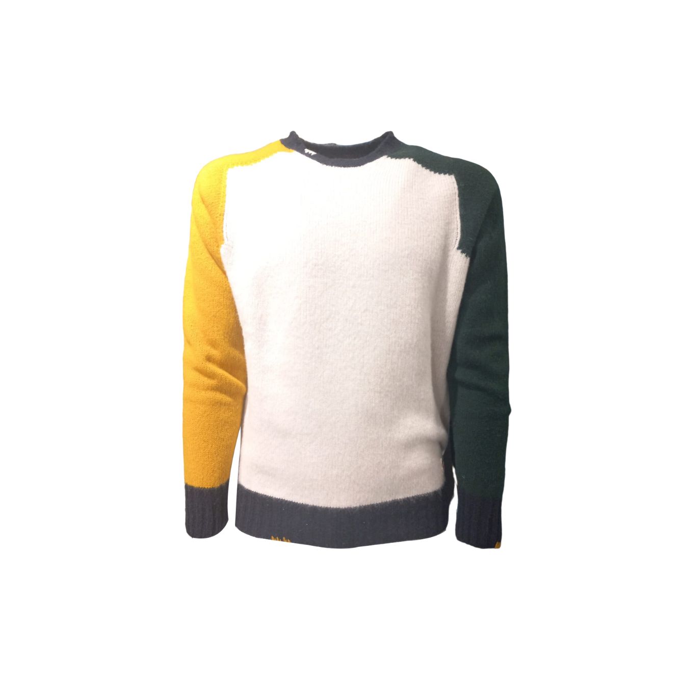 Bob - Maglia Girocollo Lana Color Block Beige A24NASH