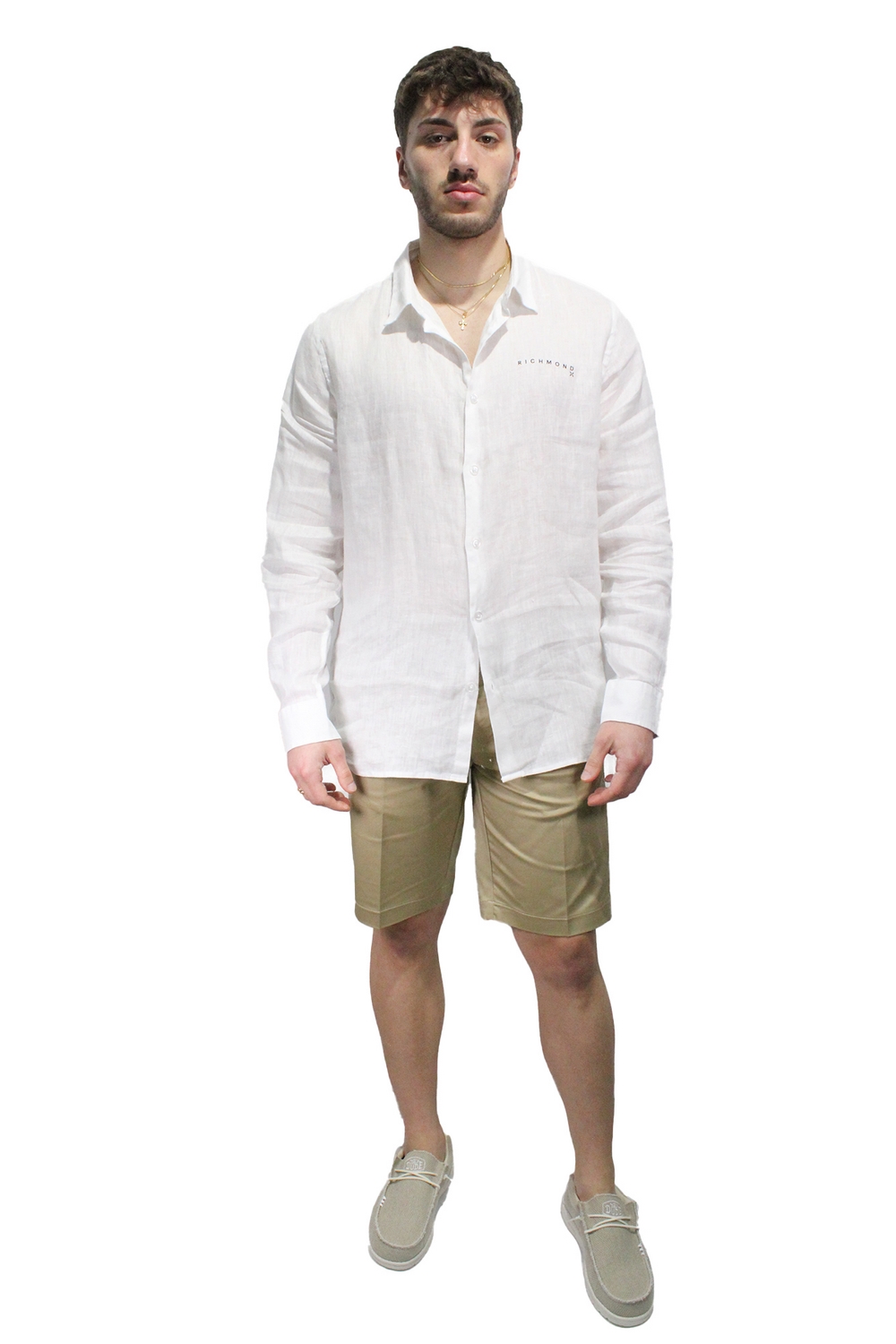 John Richmond Men's UMP23116CA White Optical Shirt - Picture 5 of 8