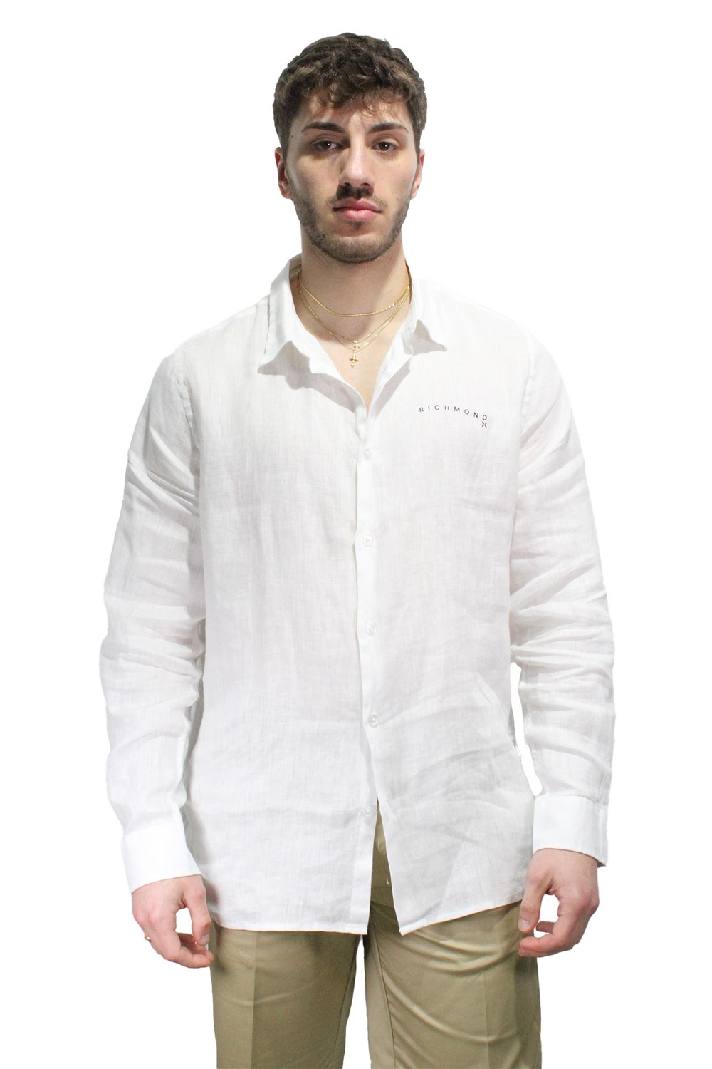 John Richmond Men's UMP23116CA White Optical Shirt - Picture 6 of 8