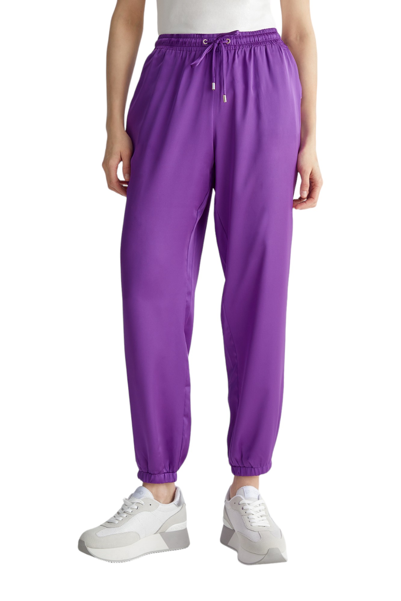 Pantalone di Tessuto Donna Liu Jo TA4253T3810 Dewberry - Foto 8 di 10