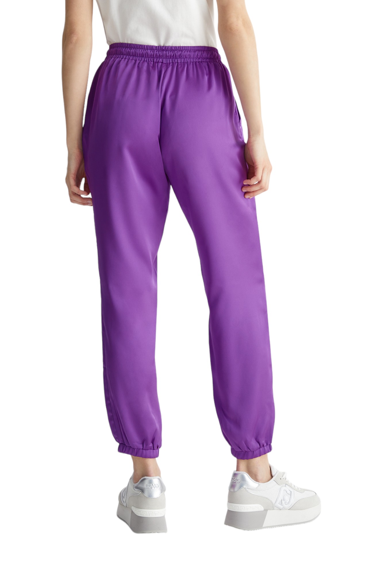 Pantalone di Tessuto Donna Liu Jo TA4253T3810 Dewberry - Foto 9 di 10