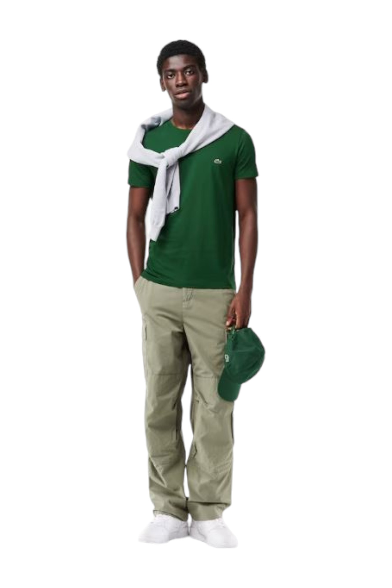 T-Shirt Uomo Lacoste TH6709 Verde - Imagen 7 de 10