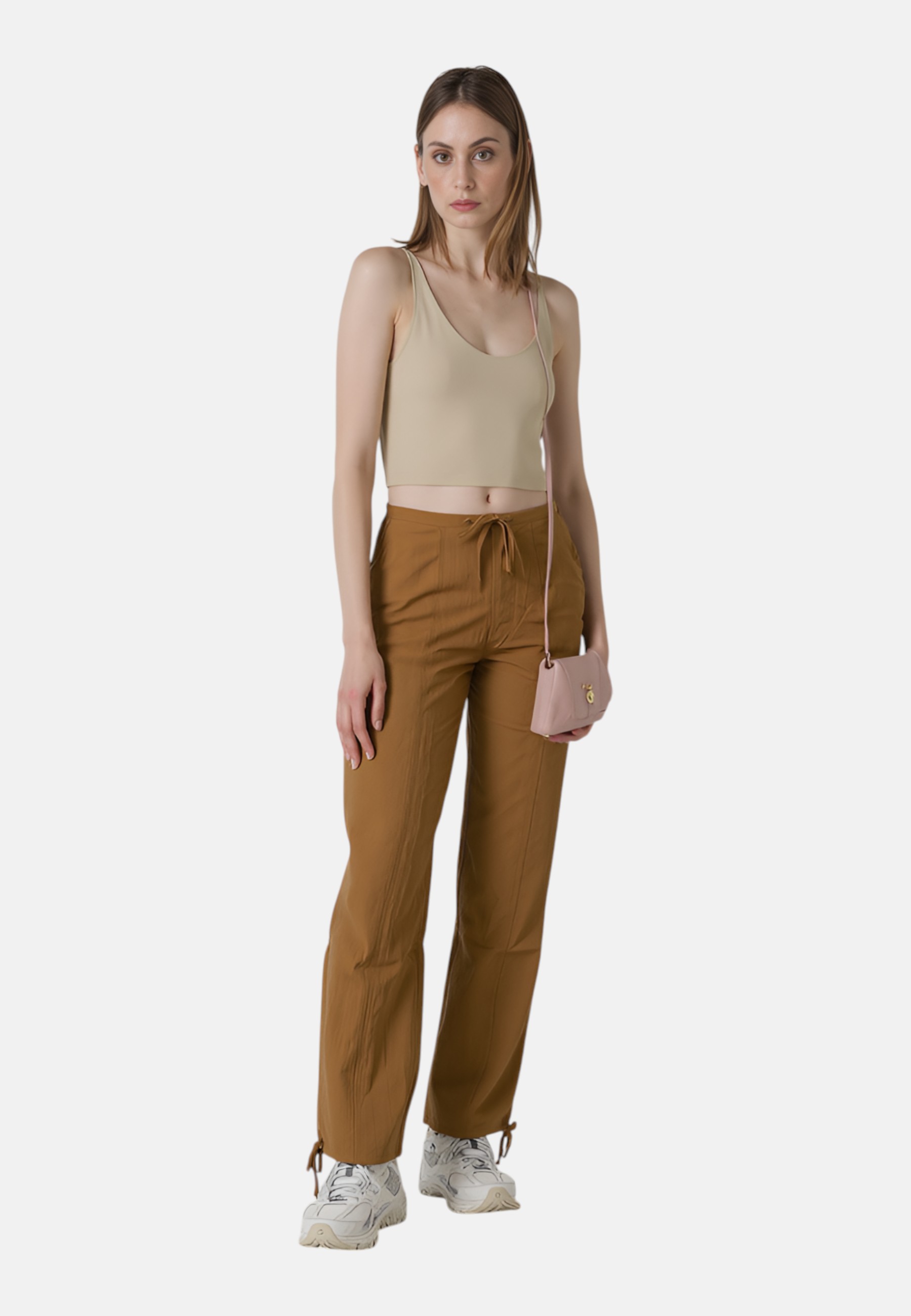Pantaloni Donna Calvin Klein J20J225338 Brown - Imagen 6 de 8