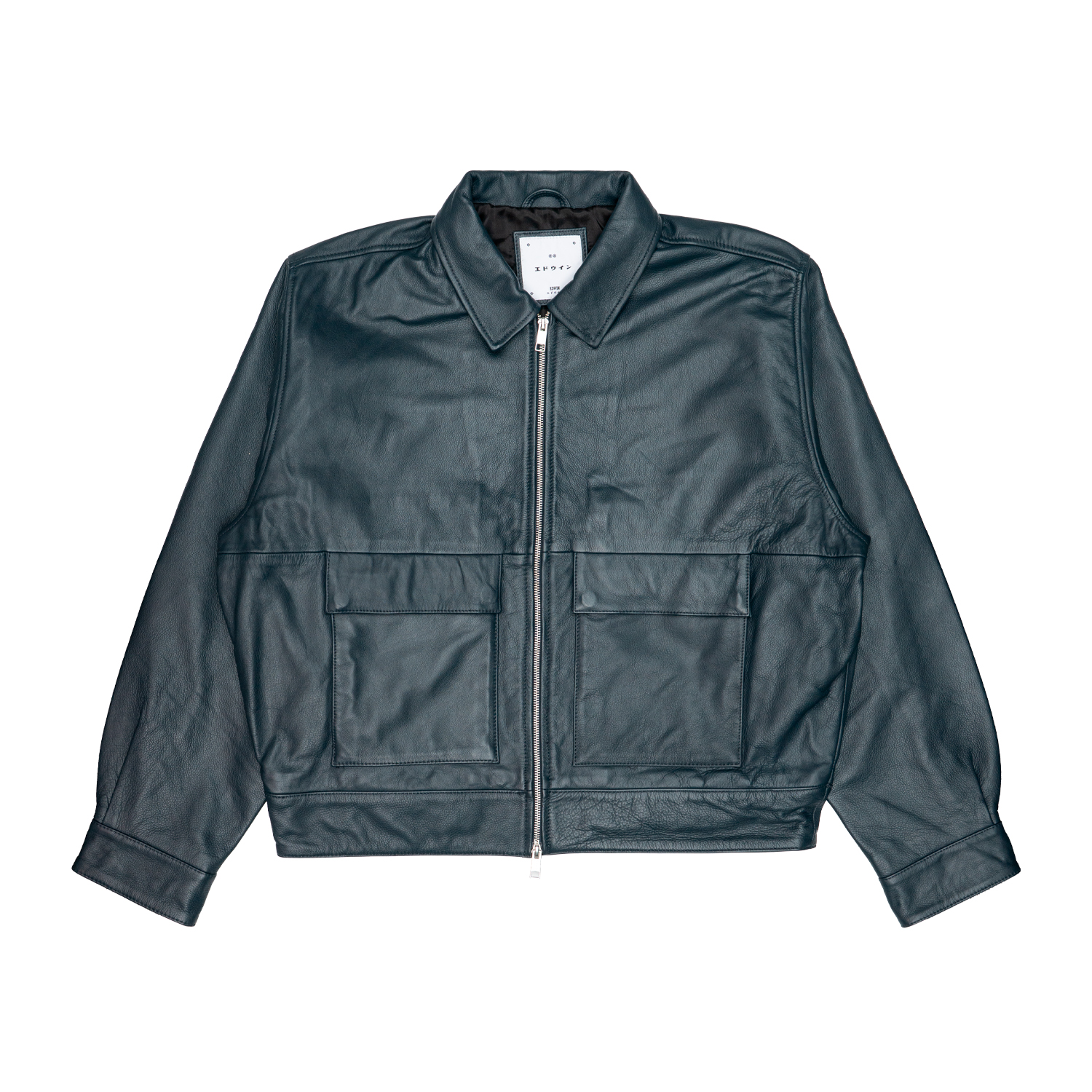 Giacca in Pelle Uomo Edwin Dogma Dark Navy 