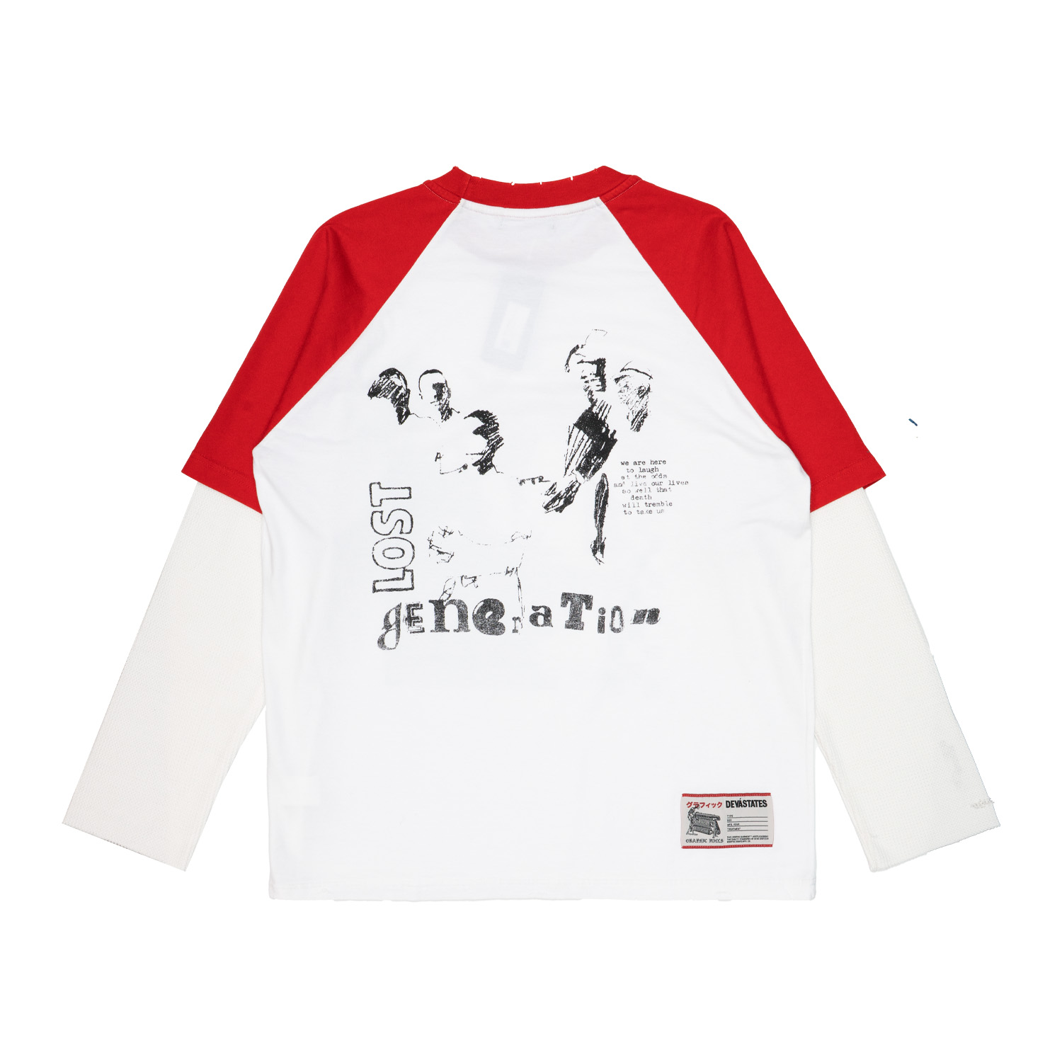 Camiseta M/L Man Devastates perdido L/S Capido [Red/White]