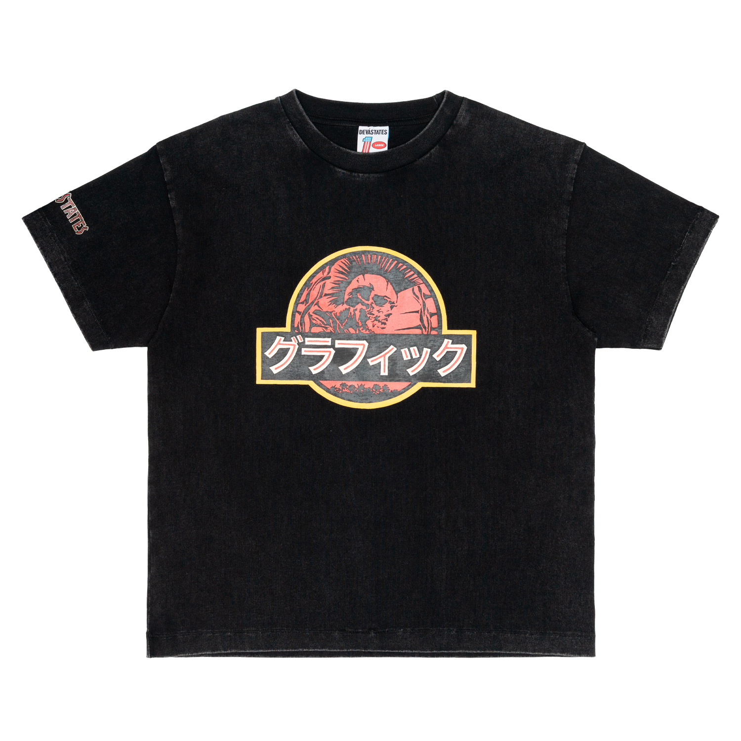 T-shirt Man Devastates fossiel gfx gewassen zwart