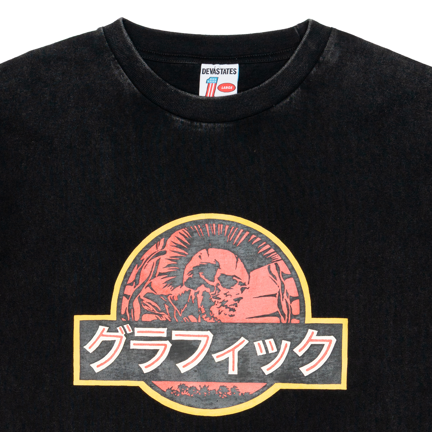 T-shirt Man Devastates fossiel gfx gewassen zwart